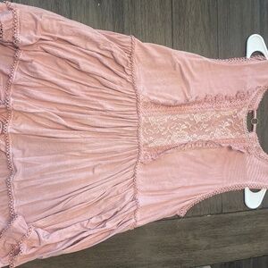 Pink open back flowy tank top